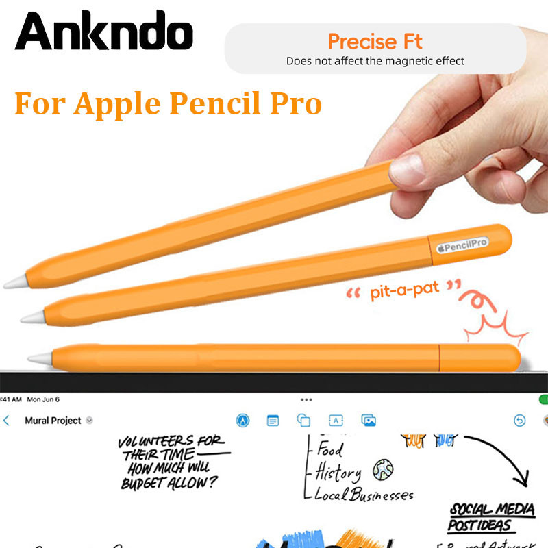 Update เคสซิลิโคนสําหรับ Apple pencil pro Touch Stylus Pen Cover ปลอกอ่อน