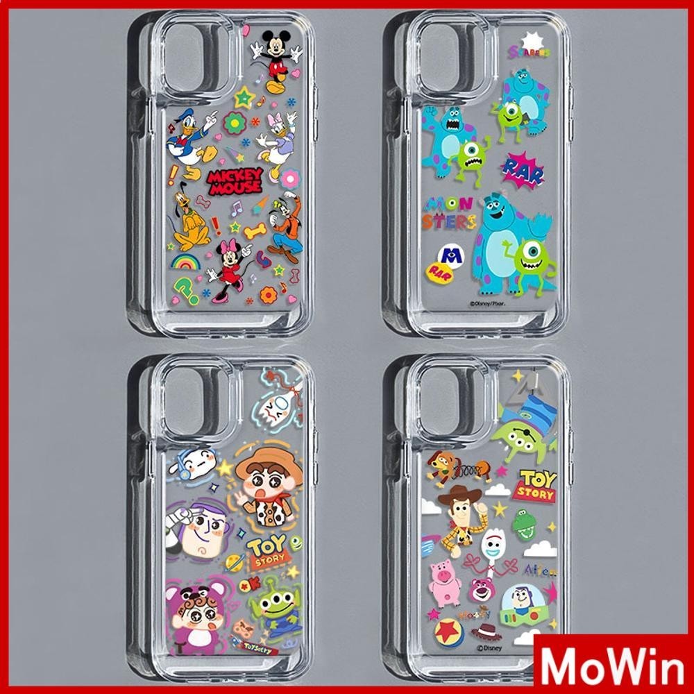 Mowin - สำหรับ iPhone 15 Pro Max เคสใส TPU ปุ่มชุบไฟฟ้าอ่อนป้องกันกล้องกันกระแทก สัตว์ประหลาดสามตา เข้ากันได้กับ iPhone 14 13 12 11 XS XR 7Plus 8 Plus