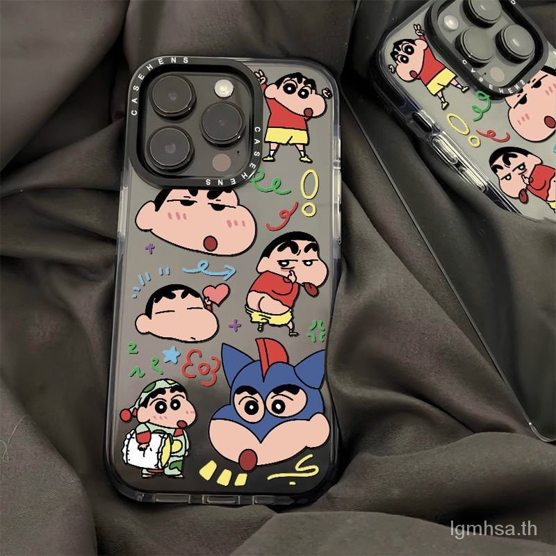 Crayon Shin-Chanเคสโทรศัพท์การ์ตูนเหมาะสําหรับiPhone 7 8 14 15 PLUS Shock-resistant Case 11 12 13 14 15 PRO XR X XMAX 11 12 13 14 15 PROMAX Soft Caseกันกระแทก
