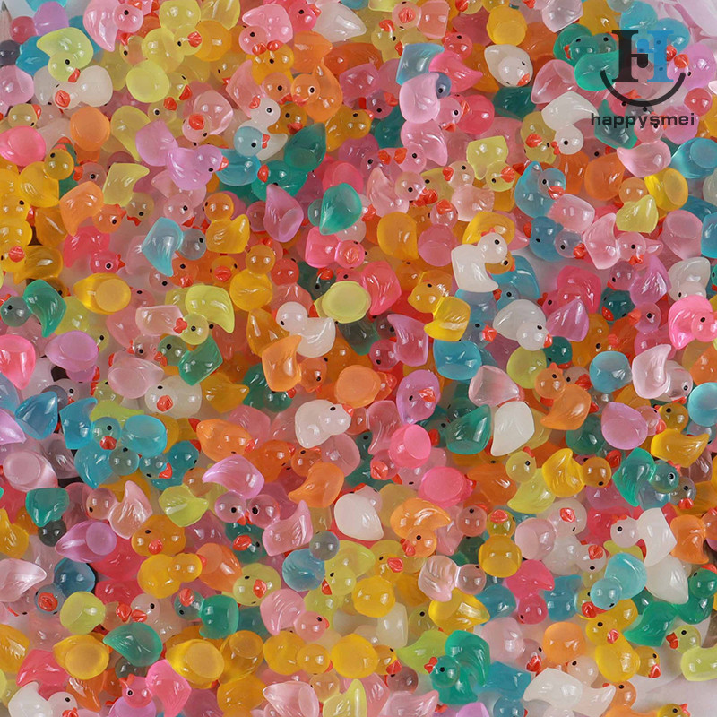 [GA] 50 ชิ้นสุ่มเรซิ่นมินิเป็ดตุ๊กตาขนาดเล็กเครื่องประดับขนาดเล็กน่ารักเป็ดเรืองแสงสวนภูมิทัศน์พืชหัตถกรรมตกแต่ง TH