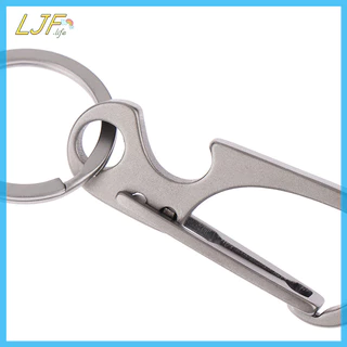 LJF 1 PC ไทเทเนียม Carabiner Multi-function พวงกุญแจ OutdoorWaist Chain แหวนหัวเข็มขัดที่เปิดขวดเบียร์เครื่องมือ TH
