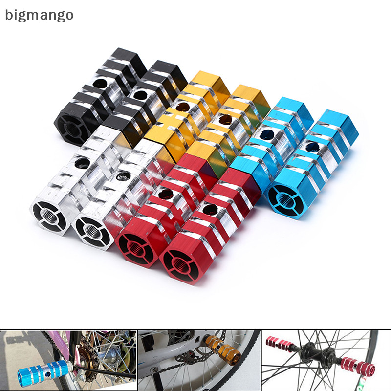 [bigmango] 2 ชิ้นจักรยานเหยียบอลูมิเนียมเพลา BMX เหยียบ Stunt หมุดเท้าสต็อกใหม่