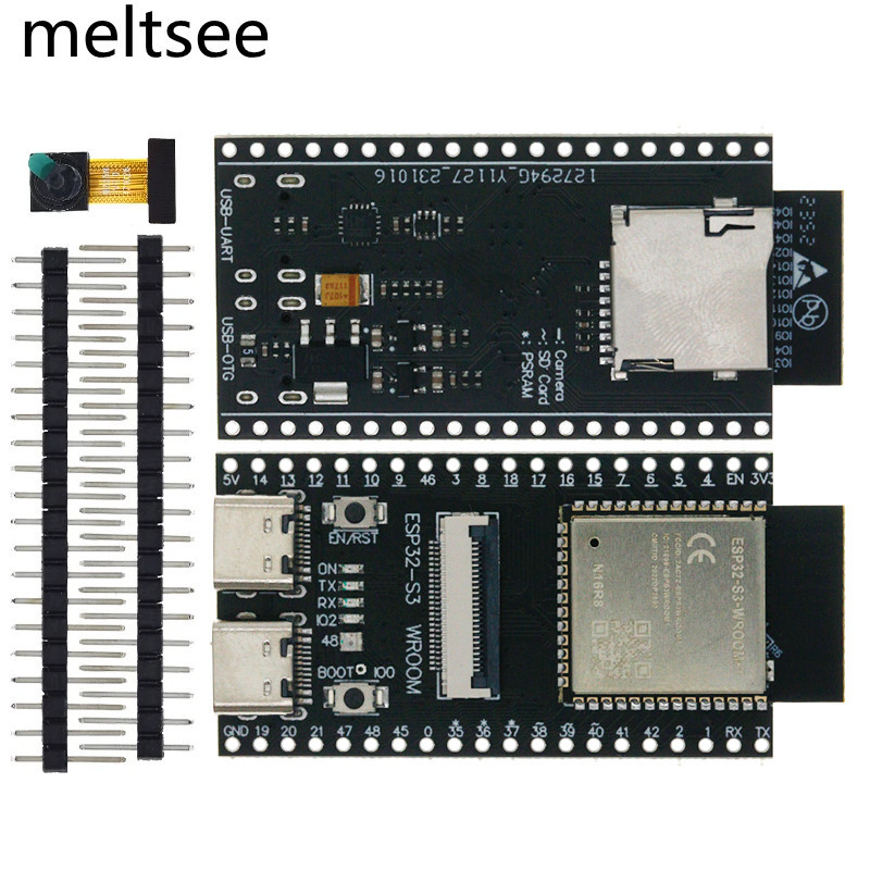 ESP32-S3 WROOM N16R8 CAM บอร์ดพัฒนา WiFi + โมดูลบลูทูธ OV2640 OV3660 OV5640 โมดูลกล้อง Onboard ESP32-S3-WROOM-1 N16R8 โมดูล