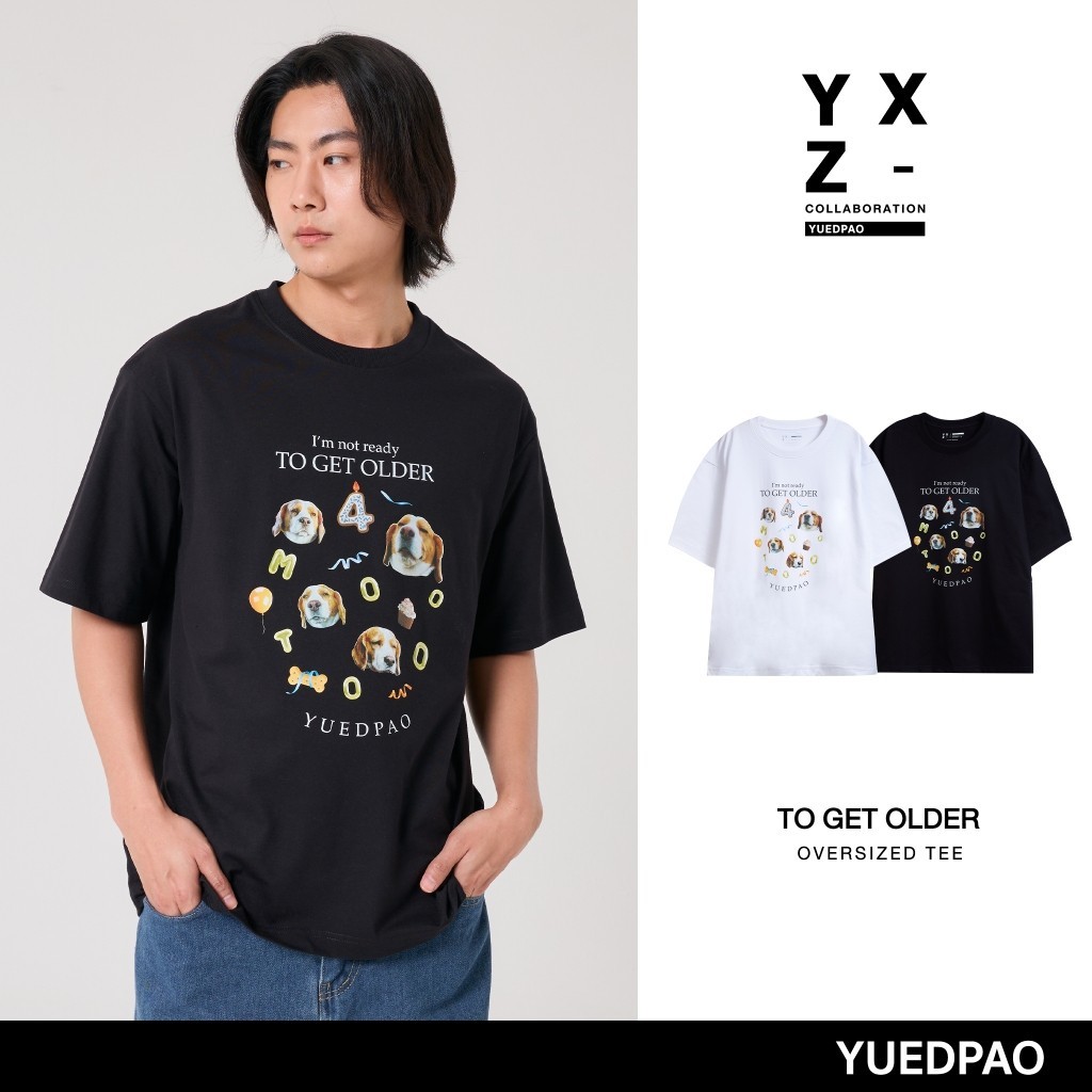 Yuedpao x Mootoo ยอดขาย No.1 รับประกันไม่ย้วย 2 ปี เสื้อยืดเปล่า เสื้อยืด Oversize Collab Mootoo To 
