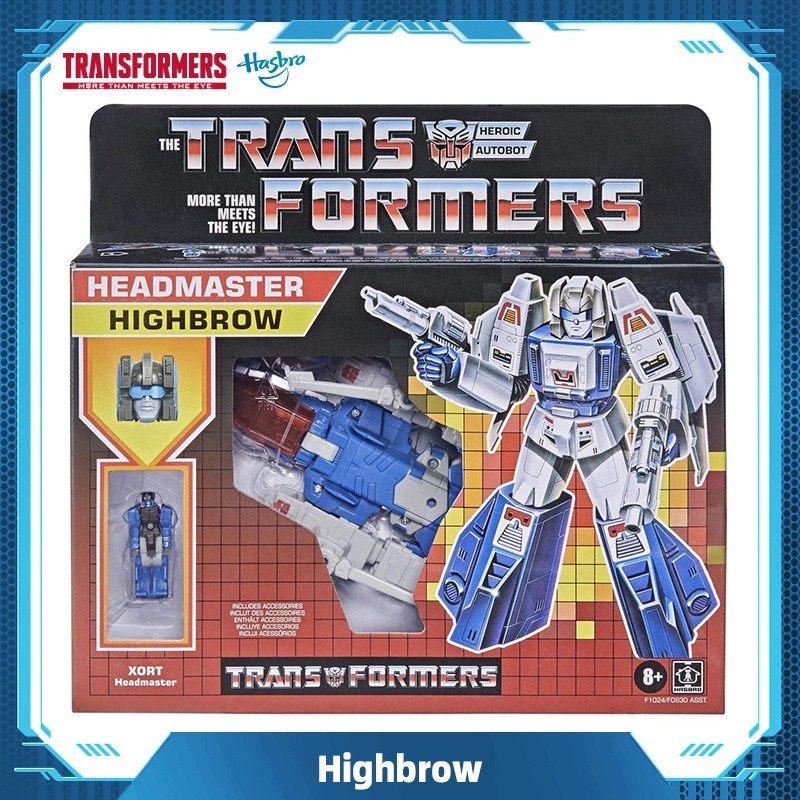 Hasbro หม้อแปลงไฟฟ้า Modern Figure in Retro Packaging Autobot Headmaster Highbrow with Xort Toys Gif