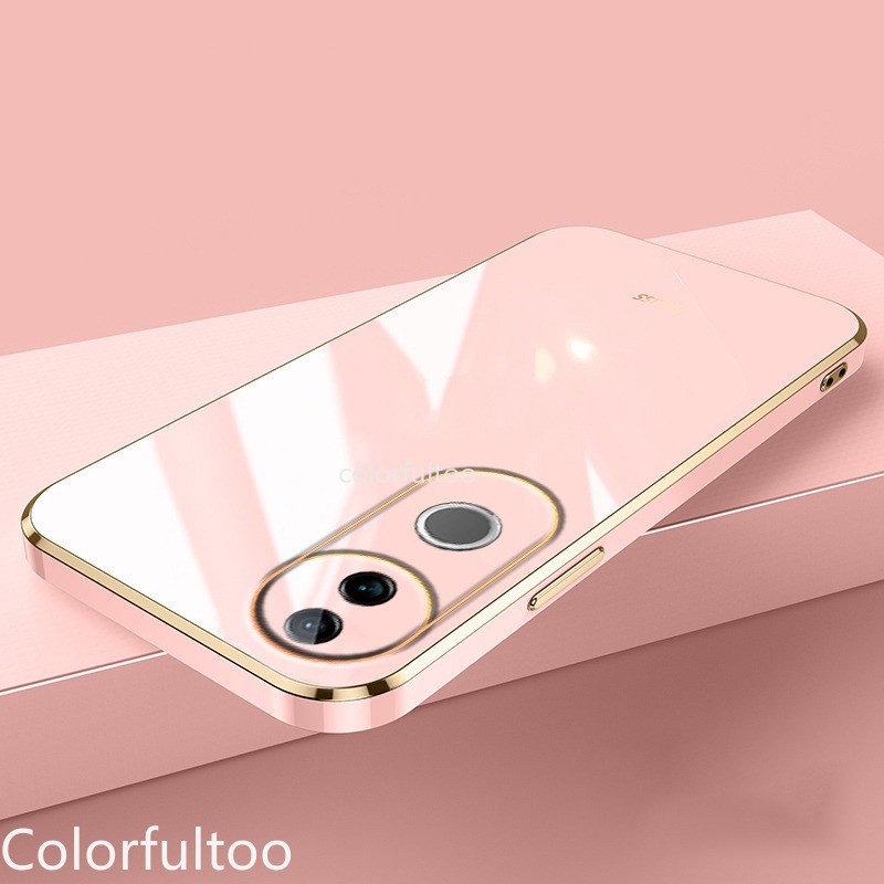 Vivo V50 2025 หรูหรา 6D ชุบ Soft TPU ซิลิโคนเคสโทรศัพท์สําหรับ Vivo V50 V40 Pro V40Lite V50Pro 5G กันกระแทกกล้องเลนส์ป้องกันปกหลังคู่ปลอกสําหรับ VivoV50