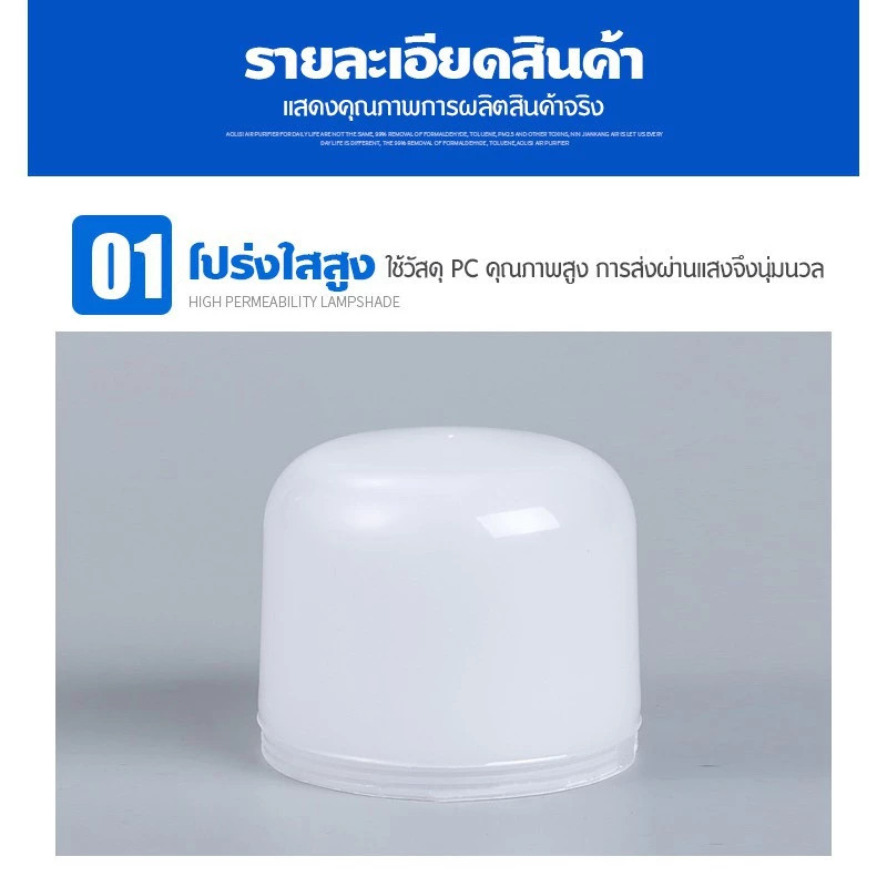 หลอดไฟ led 20W/30W/60W/80W/100W/120W/200W หลอดไฟ e27 LED Bulb Light - 3