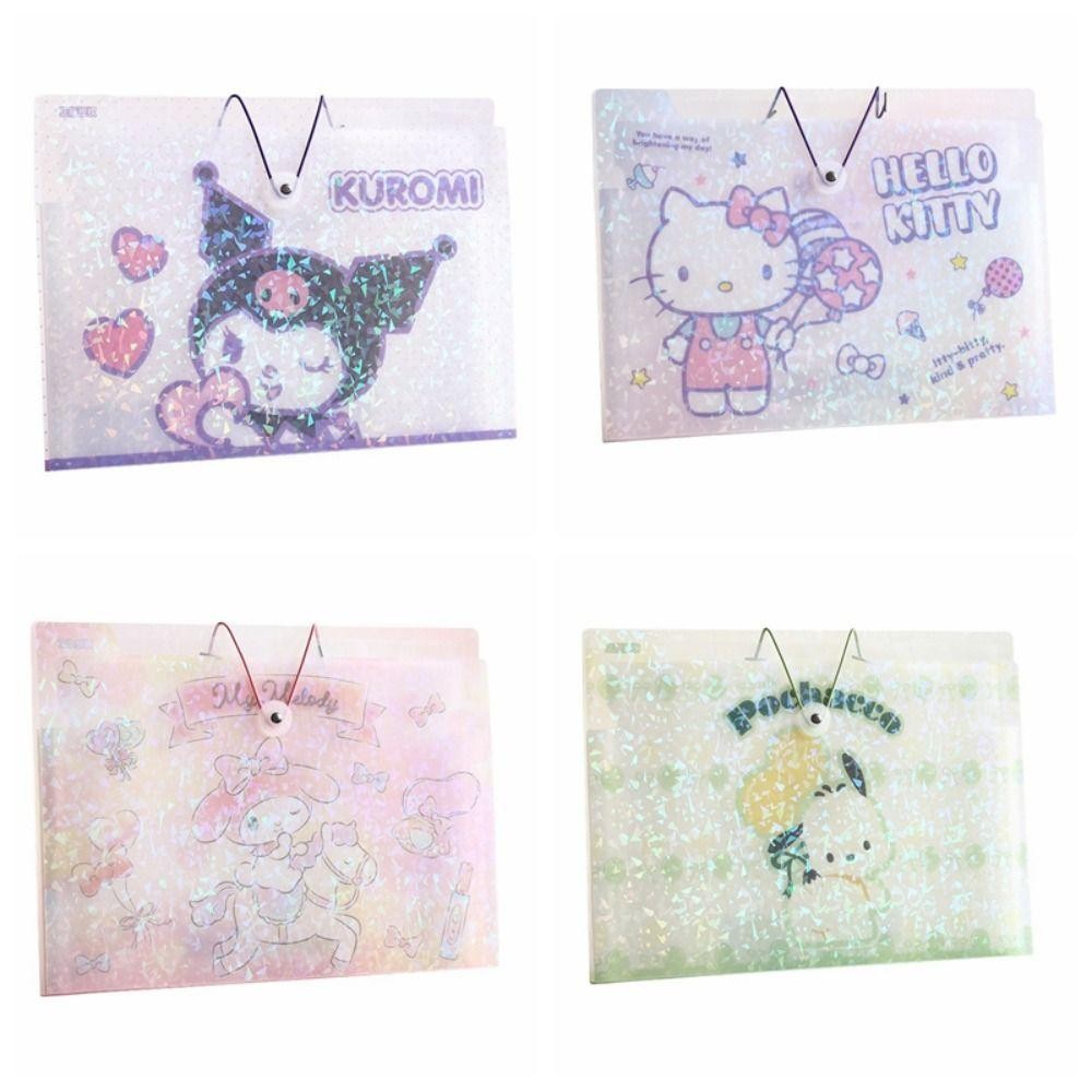 ถุงแฟ้มขยาย ROSE, แฟ้ม Sanrio Kuromi Melody 8 กระเป๋า A4, ถุงเก็บกระดาษทดสอบ Cinnamoroll PC Shining