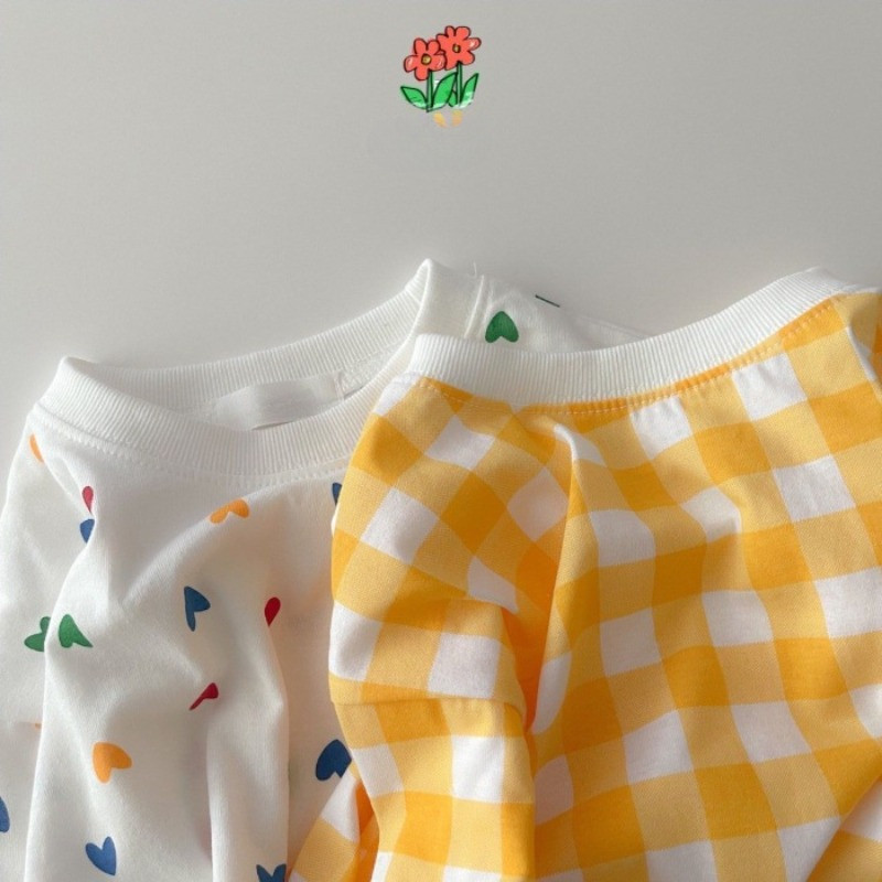 เสื้อผ้าเด็กชุดฤดูร้อนเสื้อแขนสั้น + กางเกงขาสั้น 2 ชิ้นชายหญิงเสื้อผ้าแฟชั่นเกาหลีชุด 0-3 ปีชุดเสื้อผ้า - รูปที่ 6