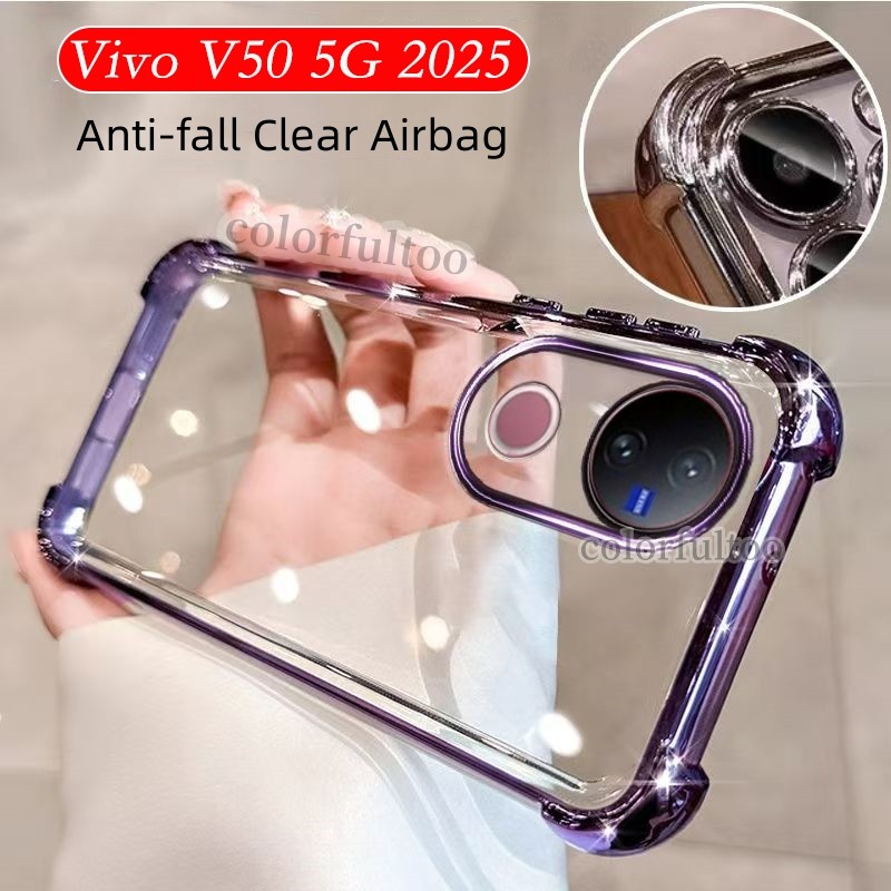 Vivo V50 5GปลอกสําหรับVivo V70 V60 Lite V60Lite V70Elite 5G 4GชุบซิลิโคนTPUนุ่มกันกระแทกใสนุ่มเคสโทรศัพท์Anti Fall Drop Fullป้องกันปกหลัง