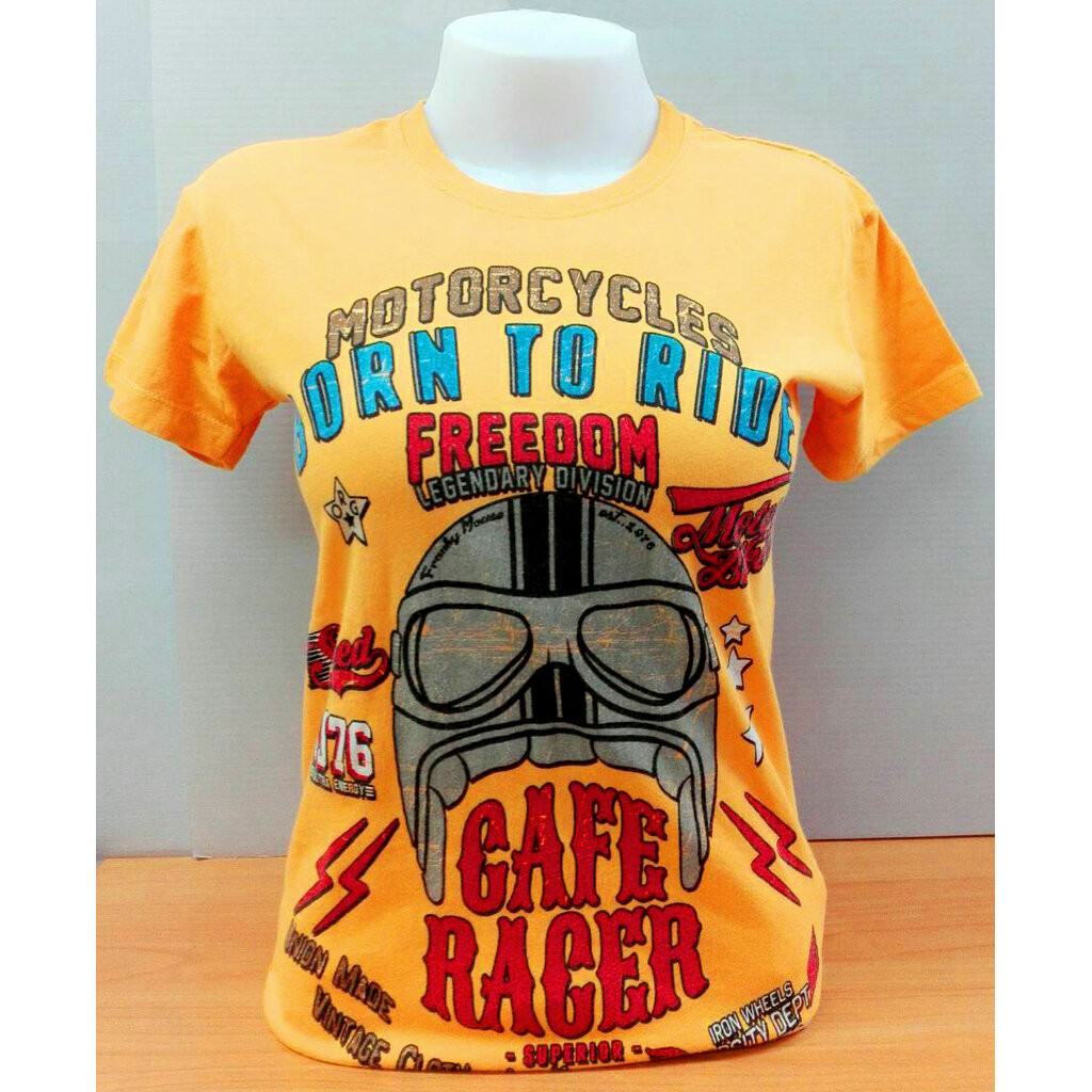 เสื้อยืดแขนสั้นสี Biker มอเตอร์ไซค์ ผู้หญิงFM.YLD105