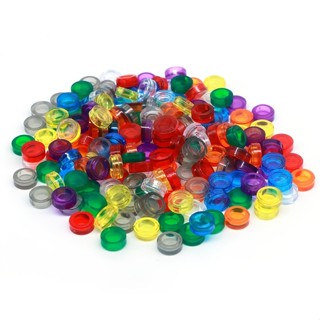 200pcs โปร่งใสสี FLAT กระเบื้อง 1x1 จุดรอบอิฐ 35381 98138 MO…