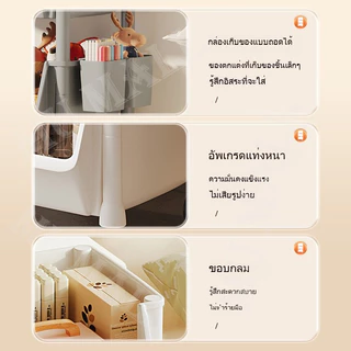 ชั้นวางของพลาสติก 3/4/5ชั้นวางหนังสือ ในครัว ชั้นวางของล้อเลื่อน ชั้นวางเอนกประสงค์ ชั้นหนังสือ