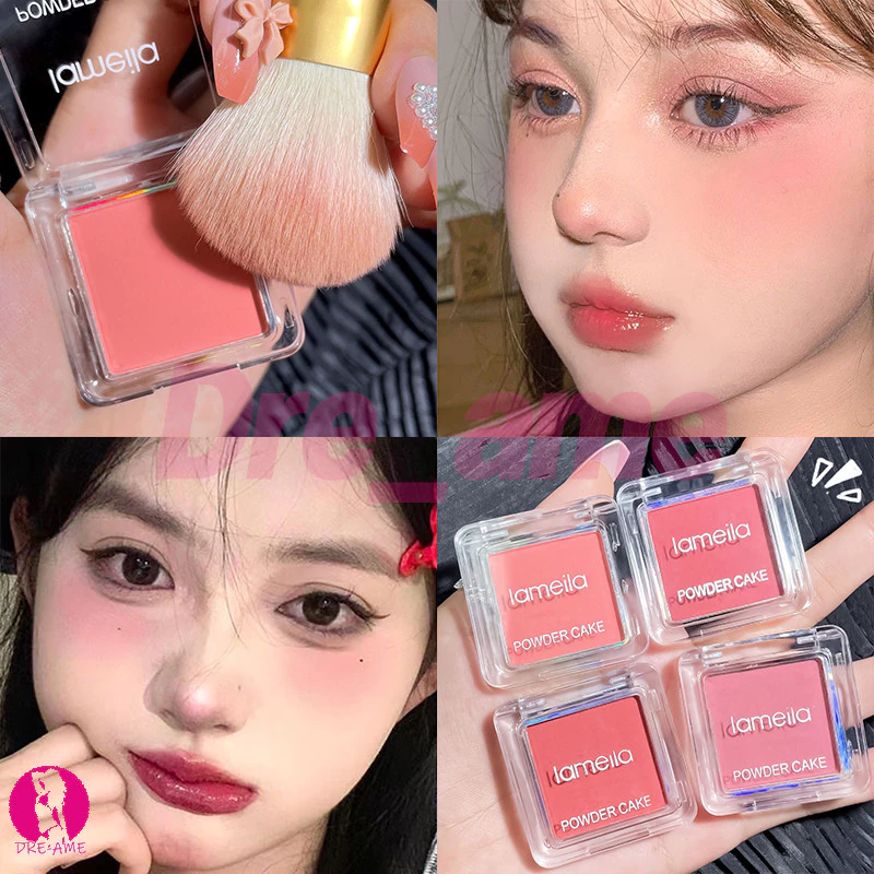 บลัชออน เนื้อแมท โทนสีสวย เนื้อละเอียด สีชัดบางเบา กันน้ำ ติดทน ติดทน สําหรับนักเรียนหญิง บลัชออนแก้มฉ่ำ บลัชออนเนื้อแมท