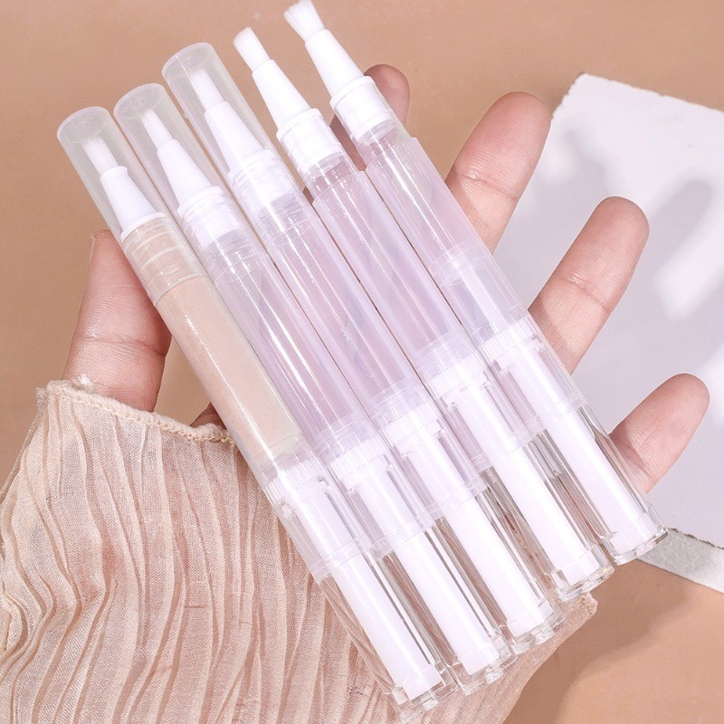 ขวดจ่ายรองพื้นชนิดน้ําสําหรับเดินทาง 5 ชิ้น - ปิดผนึก, นํากลับมาใช้ใหม่, ใส, แบบพกพา - ภาชนะเครื่องสําอางใส - หลอดเปล่าโรตารี 3 มล. - ปากกาน้ํามันเล็บเปล่าพร้อมแปรง