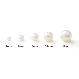 ลูกปัดมุกเกรด A สีขาวและสีมุกขนาด4mm.-14mm.สำหรับตกแต่งเครื่องประดับหรืองานDIYต่างๆ สินค้าพร้อมส่งจากไทย
