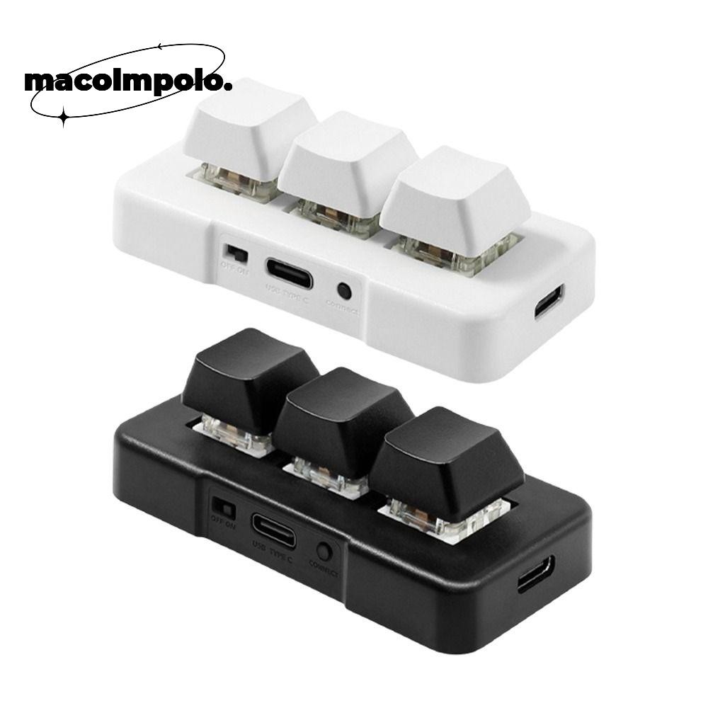 แป้นพิมพ์ที่กำหนดเอง MK321U/MK321G/MK321BT - มินิคีย์บอร์ด 3 คีย์, โหมดคู่ USB+BT, สีดำ/ขาว, สำหรับเ