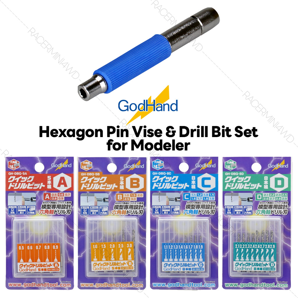 GodHand Quck Power Pin Vise/Attachable Drill Bit Set DBQ-5A DBQ-5B DBQ-8C DBQ-8D PBQ