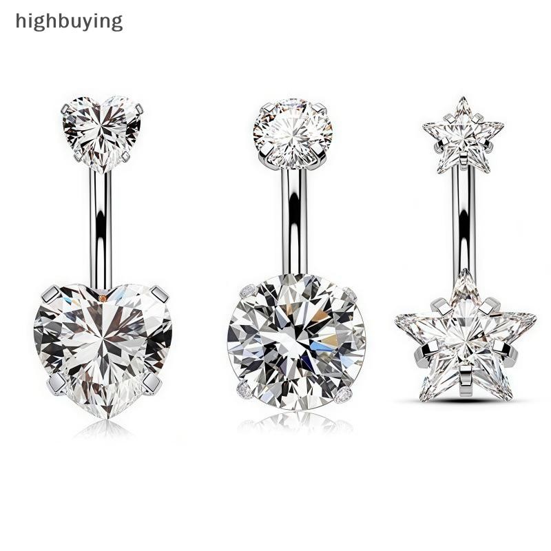 [การซื้อสูง] เซ็กซี่ท้องสะดือเจาะสแตนเลสแฟชั่นหัวใจปุ่มท้องแหวนสําหรับผู้หญิงสาวท้องเจาะแหวนเครื่องประดับร่างกายหุ้นใ