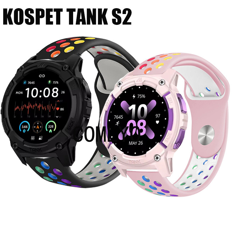 สําหรับ KOSPET TANK S2 สายรัดสมาร์ทนาฬิกาซิลิโคน Rainbow นุ่มกีฬาผู้หญิงผู้ชายเข็มขัด