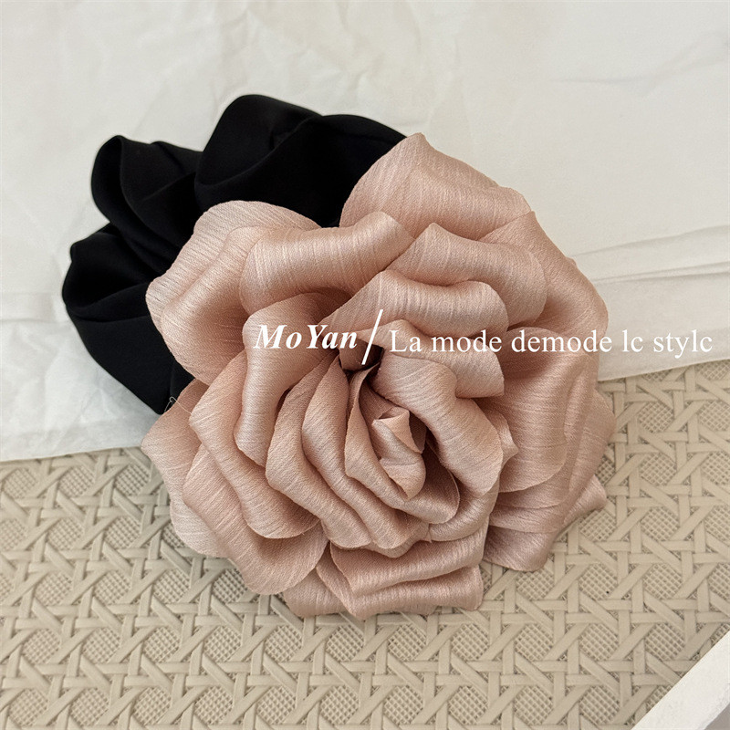 ยางรัดผมผ้าดอกคาเมลเลีย 3D สไตล์เกาหลีคุณภาพสูงสำหรับผู้หญิง, ยางรัดผมดอกไม้ย้อนยุคหรูหรา, ใช้งานได้หลากหลาย - รูปที่ 4