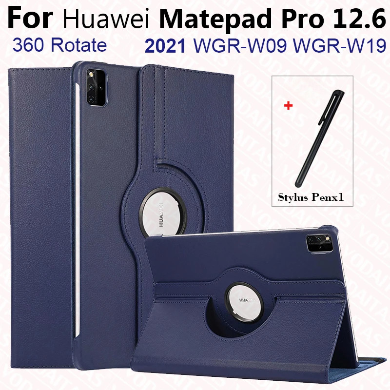 สําหรับhuawei Matepad 12.6 กรณี 2021 แท็บเล็ต 360 หมุนหนังฝาครอบป้องกันสําหรับHuawei Matepad Pro 12.