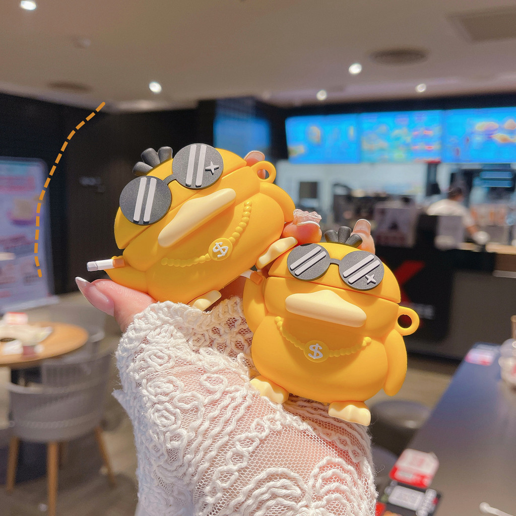 ฝาครอบซิลิโคน 3D Psyduck สําหรับ Samsung Galaxy Buds 2 3 Core Live Pro Fe เคสป้องกัน