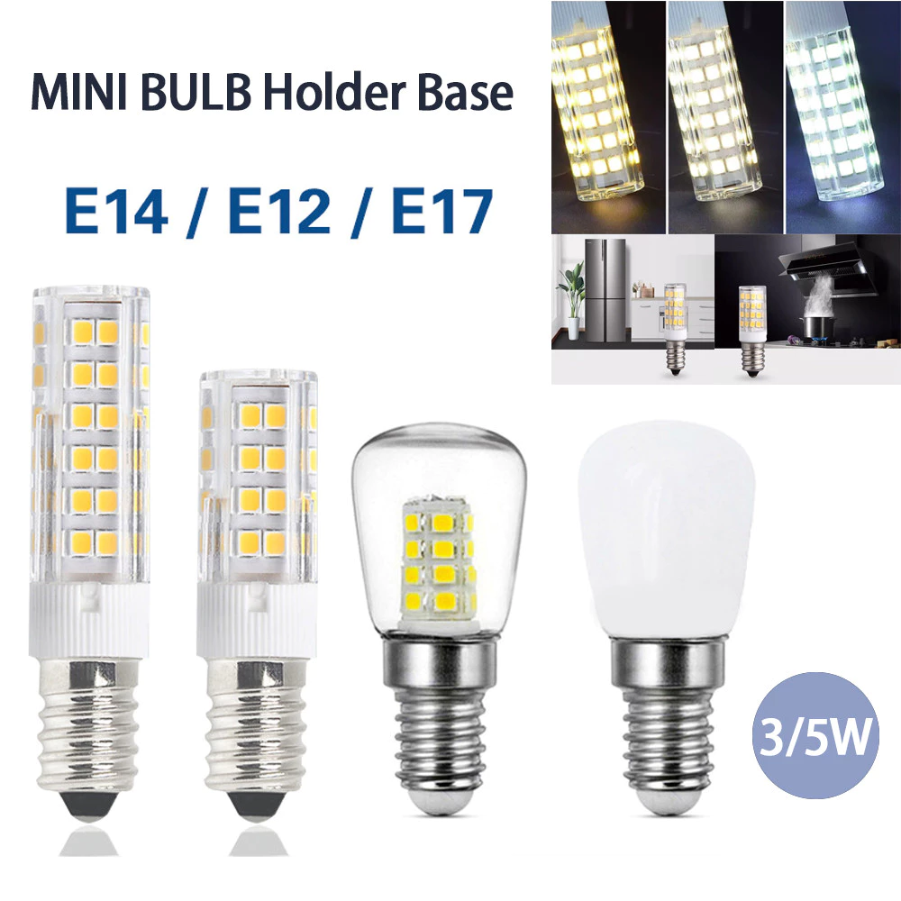 E12 E14 E17 Led 3W 5W หลอดไฟข้าวโพด AC 85-265V SMD 2835 หลอดไฟ Led สําหรับตู้เย็นจักรเย็บผ้าช่วง Hood