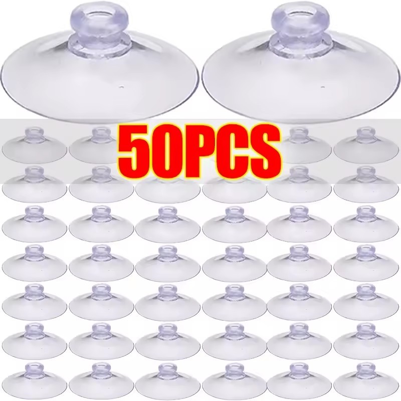 หัวเห็ด Clear Plasitc ถ้วยดูด - กระจกหน้าต่าง Decor แขวนตะขอ Suckers - สําหรับห้องครัวห้องน้ํา Organizer