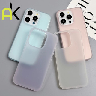 เคสโทรศัพท์ AK Clear Matte สำหรับ iPhone 11 12 13 14 15 16 P…