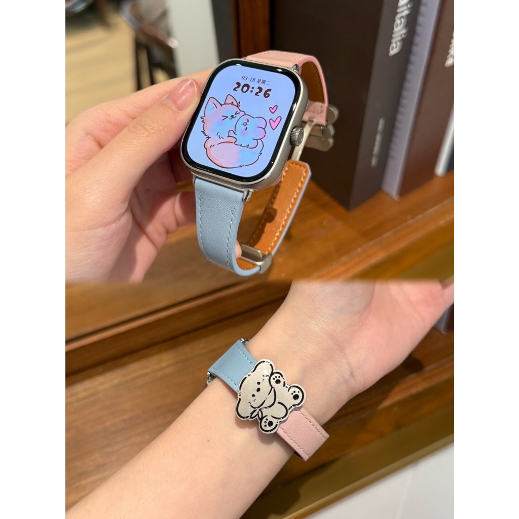 สุนัขน่ารักแม่เหล็กสําหรับ Xiaomi Redmi Watch 6 5 4 สายรัดข้อมือสมาร์ทเปลี่ยนสร้อยข้อมือสําหรับ Xiaomi Mi Band 9 Pro 8 Pro สายรัดข้อมือ