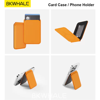 BKWHALE หนังกระเป๋าสตางค์สําหรับ Magsafe ผู้ถือแม่เหล็กสําหรับ iPhone 17 16 15 12 13 14 Pro Samsung S25 S24 S23 Ultra