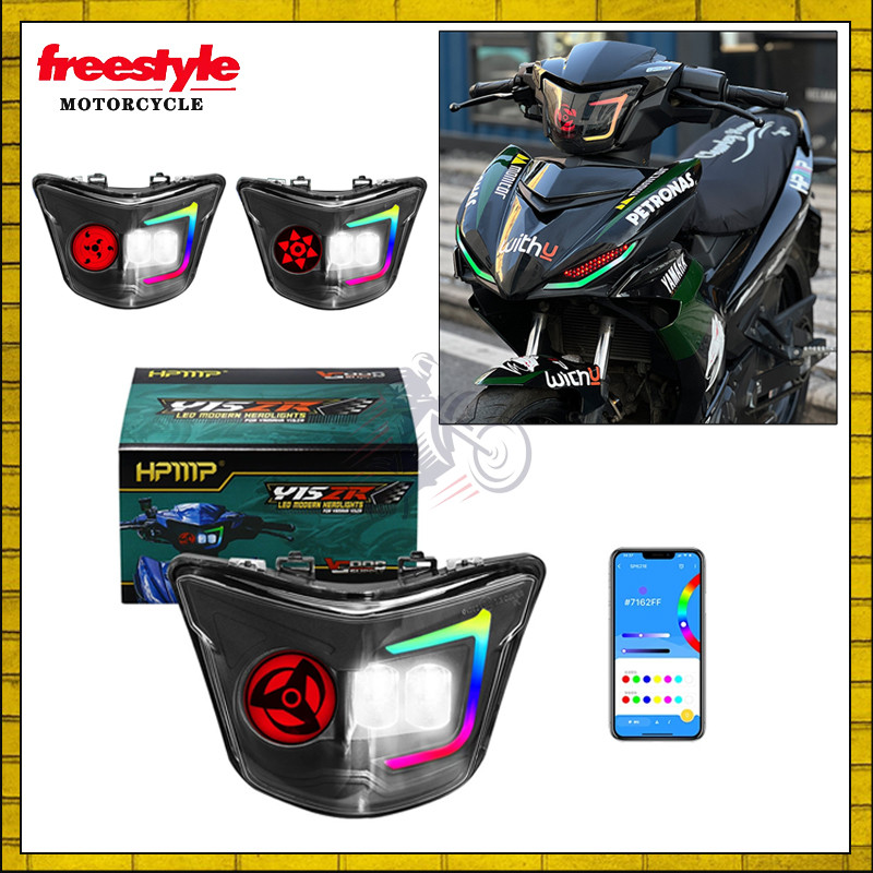 ไฟหน้า LED ไฟหน้าสําหรับ Yamaha Sniper 150 V1 Y15ZR Y15 V1 Exciter 150 APP ควบคุมบลูทูธ PNP