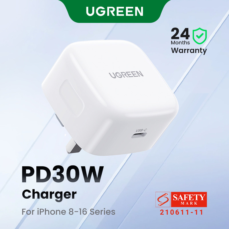 UGREEN PD 30W USB C Wall Charger - PD Fast Charger Type-C Power Adapter สําหรับ iPhone 16 15 Pro Max