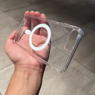เหมาะสําหรับ iPhone XR X XS Max 11 12 13 14 15 16 Pro Max 7 8 Plus 13Mini 12mini 16E คลาสสิกโปร่งใสแม่เหล็กเคสโทรศัพท์