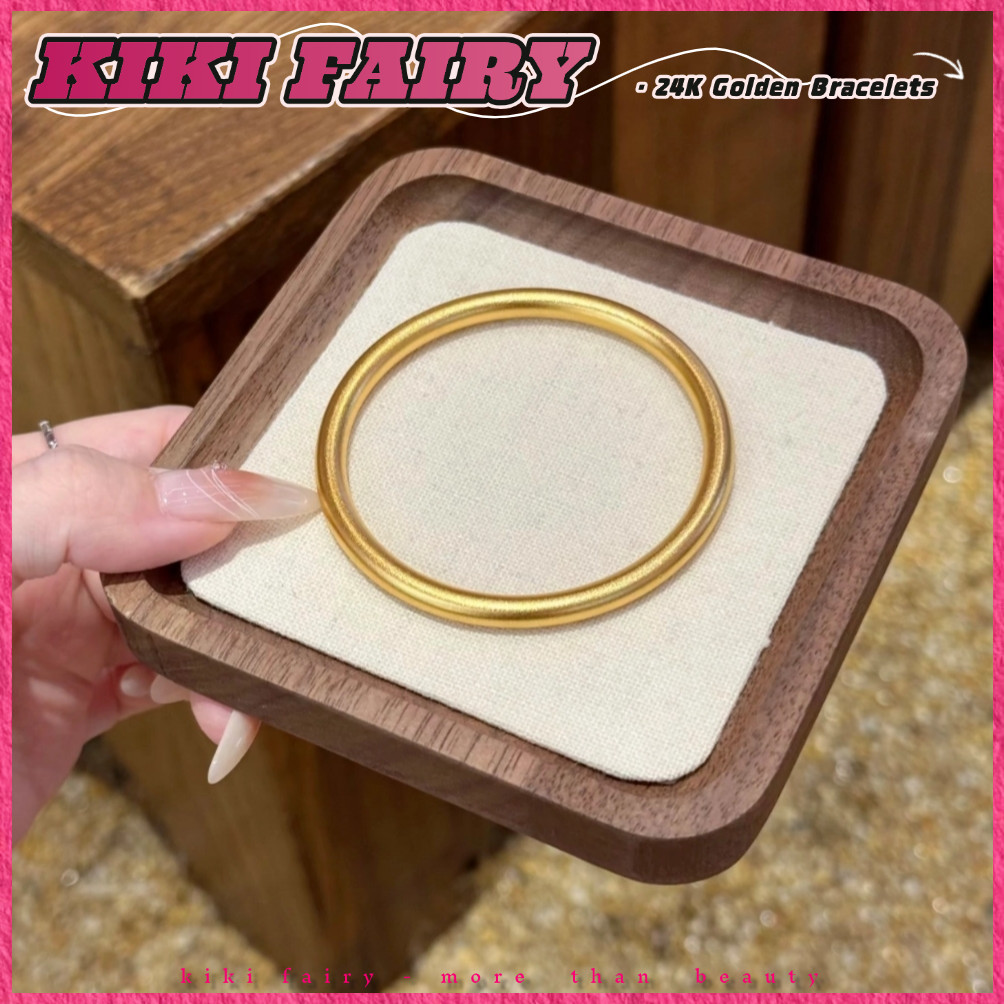 [KIKI] 24k Gold Plated Hoop Bracelet Retro Minimalist Modern Asian Jewelry Luxury Simple Bracelet Th