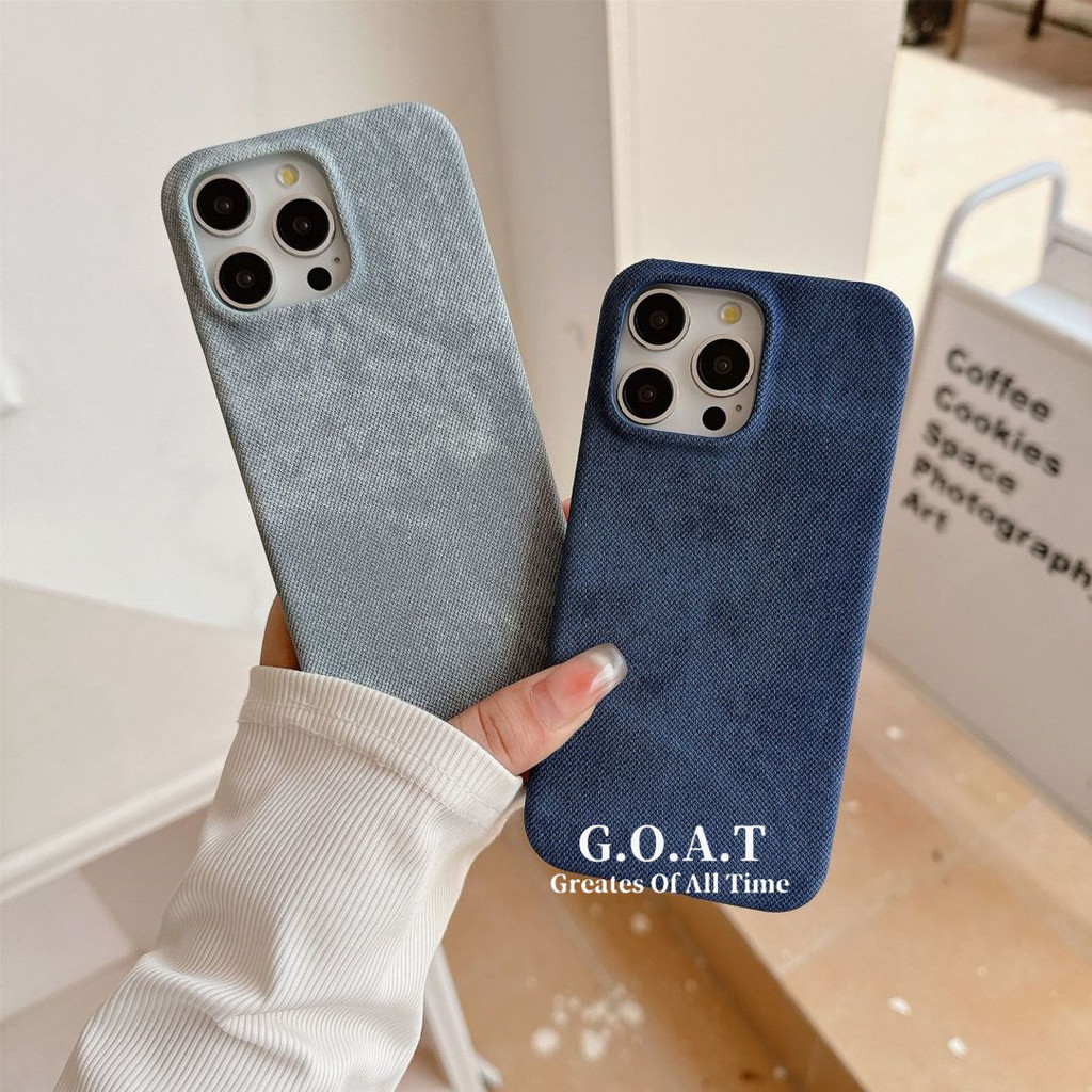 Goat Creative และ minimalist denim ปลอกสําหรับ iPhone 17 11 16 15 14 13 12 Pro max iPhone  16 plus 14 plus กรณีป้องกัน anti-drop ปกหลังกรณี ราคา ถูกที่สุด ดีลบีเคเค แกลเลอรีภาพที่ 4