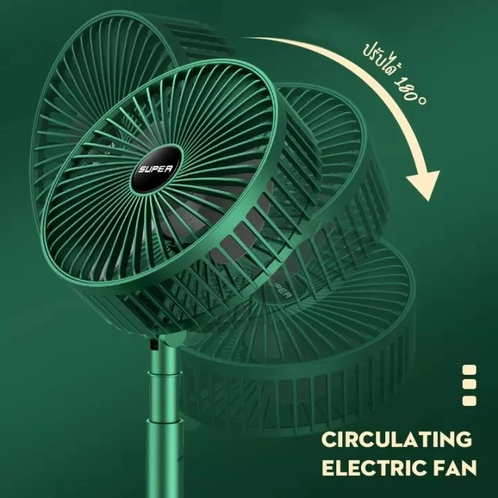 พัดลมตั้งโต๊ะ แบบคลิป ไร้สาย มีแบตในตัว ชาร์จด้วยสาย USBปรับได้ 360° ตั้งได้ หนีบได้พัดลม พัดลมพกพา thumbnail 9