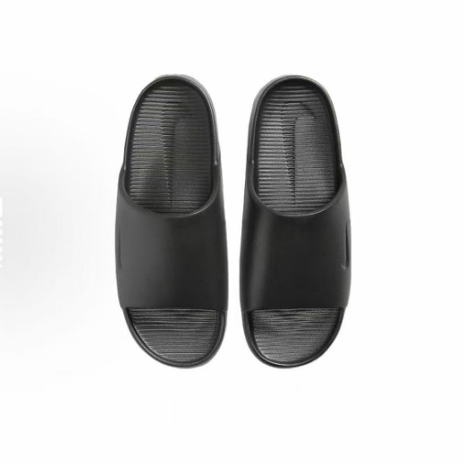 ( พร้อมส่งในไทย)Nike Calm Slide เบาสบาย พื้นรองเท้ายาง พลิกล้มเหลว สไตล์เดียวกันสำหรับผู้ชายและผู้หญิง สีดำ