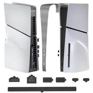ฝาครอบป้องกันฝุ่นสําหรับ PS5 Slim พร้อมปลั๊กซิลิโคนกันฝุ่นสุทธิพร้อมปลั๊กกันฝุ่นอุปกรณ์เสริมสําหรับ PS5 Slim Disc/คอนโซลดิจิตอล