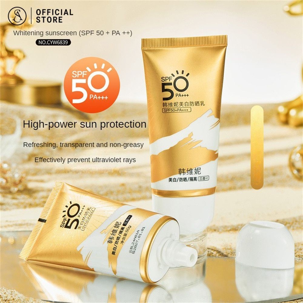 ครีมกันแดดสําหรับผิวหน้า SPF 50 Whitening Solar Sun Block สําหรับการป้องกันผิวหน้าและผิวกาย Control Oil Refreshing Moisturizing Sunblock Cream
