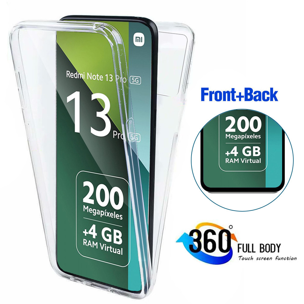 360° เคสโทรศัพท์มือถือแบบแข็ง ใส กันกระแทก สองด้าน สําหรับ Xiaomi Redmi Note 13 Pro 5G Note13 Pro+ Pro Plus Note13Pro 4G Note13