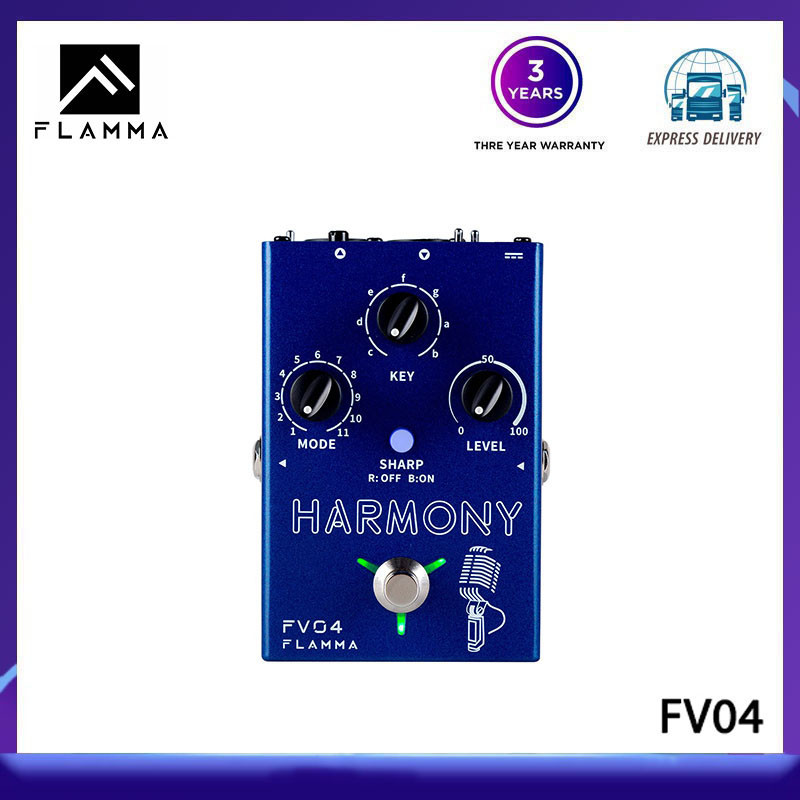( ในสต ็ อก )FLAMMA FV04 harmony Vocal Effects โปรเซสเซอร ์ 12 สนามพร ้ อมโหมดความสามัคคีที ่ แตกต ่ างกัน 11 โหมด 48V Phantom Power