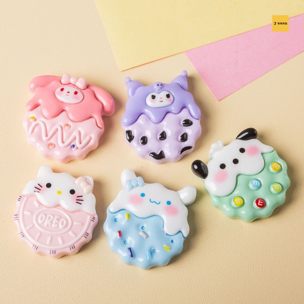 [3 #] อุปกรณ์เสริมเรซิ่น Sanrio ชุดบิสกิต diy เครื่องประดับ กาวครีม กิ๊บติดผม หัวเชือก เคสโทรศัพท์ ถ้วยน้ํา สติกเกอร์รูรองเท้า อุปกรณ์เสริม ZQ