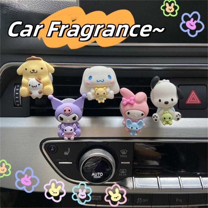 น้ําหอมปรับอากาศในรถยนต์ ลายการ์ตูน Sanrio Kuromi Cinnamoroll My Melody อุปกรณ์เสริม สําหรับภายในรถยนต์