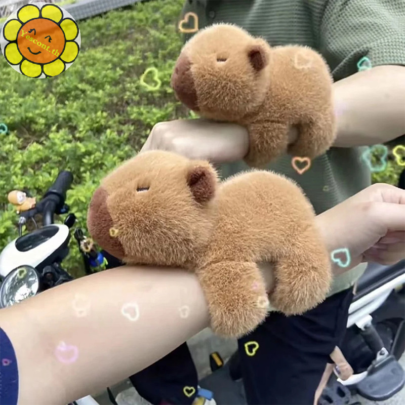 Yescont น ่ ารัก Capybara Clap วงกลมของเล ่ น Slap Snap Wrap สายรัดข ้ อมือสร ้ อยข ้ อมือ Capybara ตุ ๊ กตาแหวนมือสนุก Pop Circles เด ็ กของขวัญวันเกิด TH