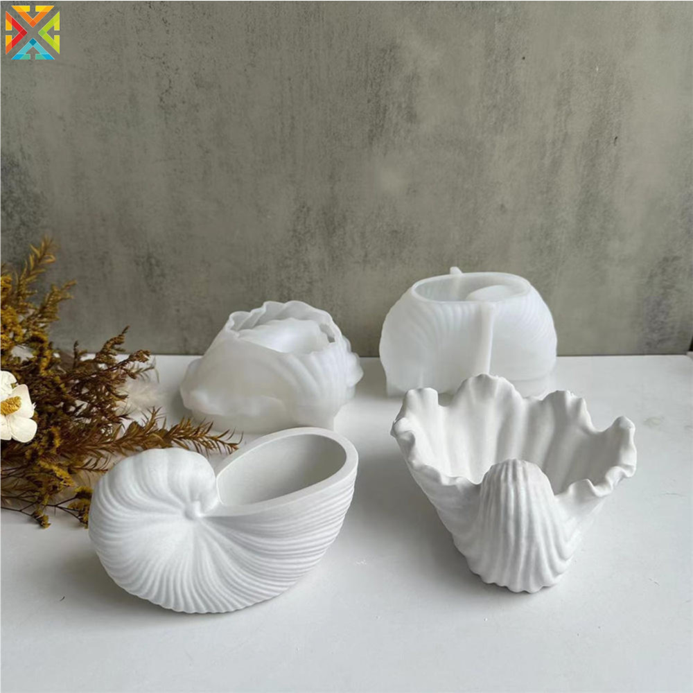 Conch/shell แม่พิมพ์ซิลิโคน รูปขวดโหล สําหรับทําเทียน กระถางดอกไม้