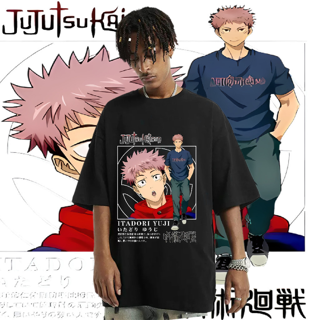 💥Flash Sale💥เสื้อ Jujutsu Kaisen อนิเมะ Geto Suguru Hiphop สไตล์คลาสสิก ผ้าฝ้าย ไม้เท้า Yohiten ขนาดบวก ถนน สไตล