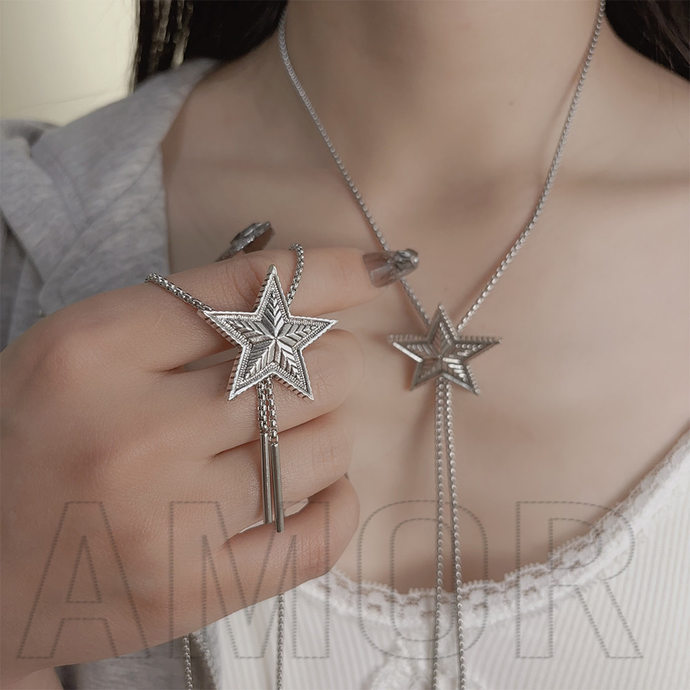 สร ้ อยคอจี ้ ดาวห ้ าแฉก - สําหรับงานแต ่ งงานของขวัญวันวาเลนไทน ์ - เครื ่ องประดับ - Y2K, Sweet, 