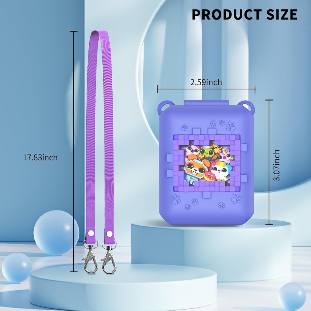 เคสซิลิโคนสําหรับ Bitzee Interactive Toy Digital Pet and Case, with Shoulder and Hand Strap, Protective Skin Sleeve for Bitzee Virtual Electronic Pets Accessories